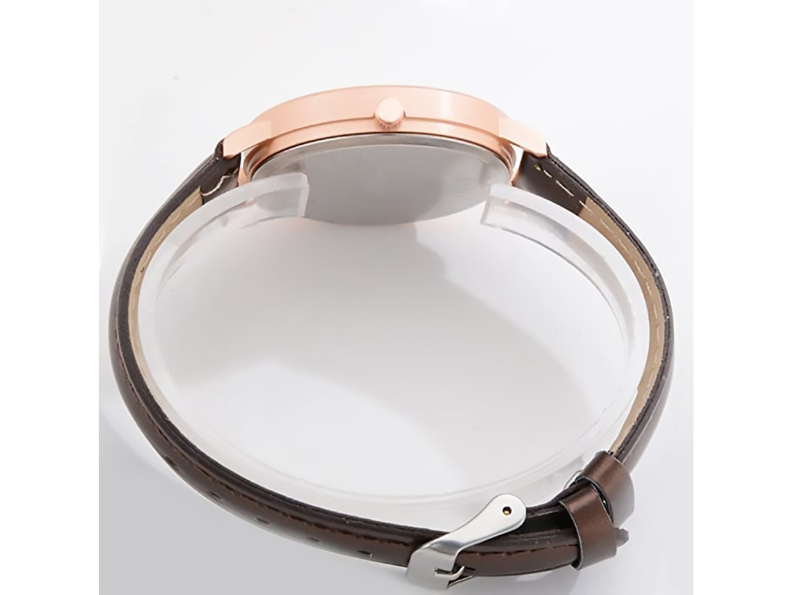 Reloj De Pulsera Analógico De Cuarzo Gaiety Con Correa De Cuero Marrón.