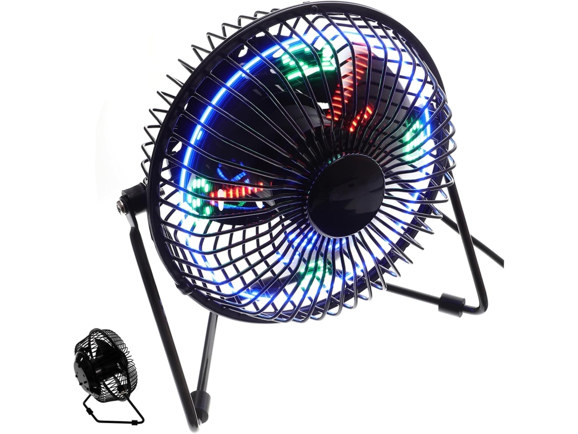 Ventilador De Escritorio Led, Mini Ventilador, Reloj Usb Inteligente