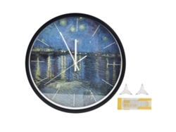 2026-reloj De Pared Redondo De Metal Negro Con Luz Nocturna Led Y Control Por Sonido Para Sala De Estar