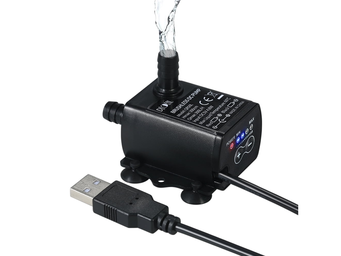 Fuente Sumergible Usb Ultra Silenciosa, 5 V Cc, 4,8 W, 300 L/h, Boquilla De 300 Cm, Siurn
