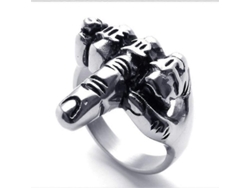 Anillo Estilo Rockero Con Diseño Vertical Moderno Para El Dedo Medio. Joyería Para Hombre.