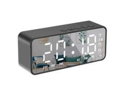 Reloj despertador inteligente Baok con pantalla digital de tela, Bluetooth 5.0 de alta velocidad y espejo multifuncional para el dormitorio.