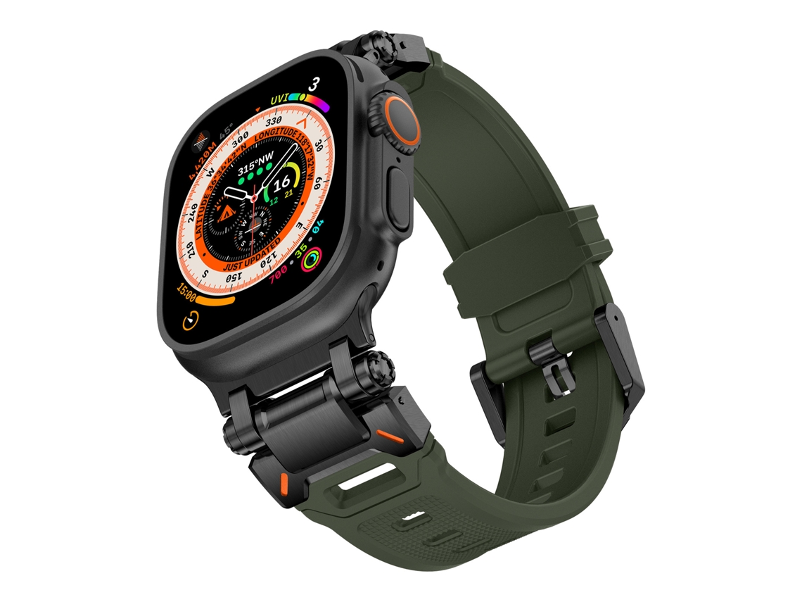 Correa universal XIAOMOYU para Apple Watch de 42/44/45/49 mm (Negro Verde)