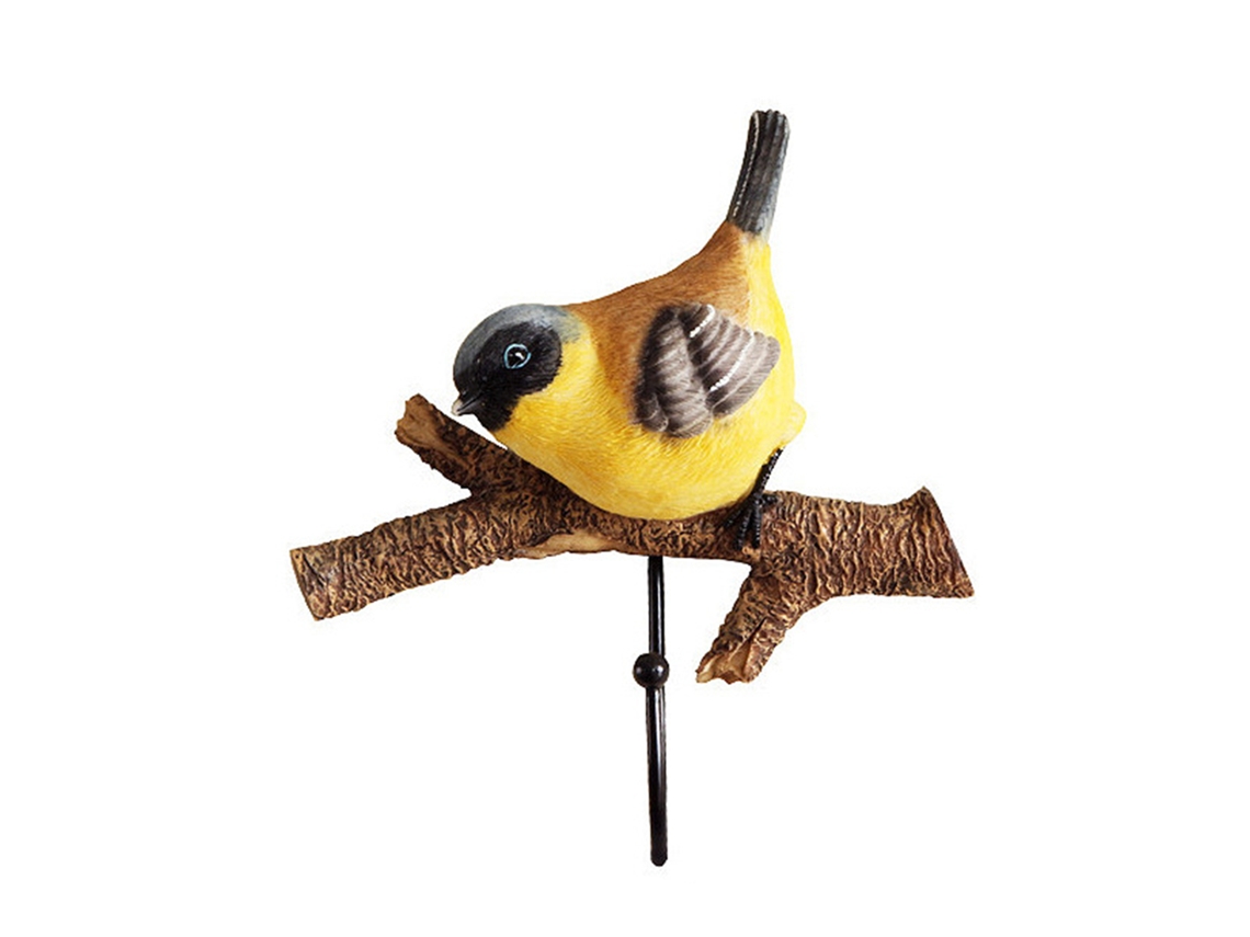 Gancho de pared con decoración de pájaro para ropa y llaves