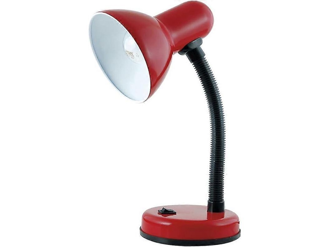 Lámpara de mesa clásica flexible de 35 W con cabezal ajustable e interruptor integrado - L958bk Negro Ónix Rojo Cardenal