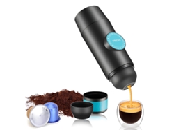 Cafetera portátil 2 en 1 con bomba eléctrica, extracto, concentrado, cápsulas de polvo, doble uso, color azul Cuich