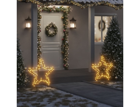 VIDAXL Estrella de luz decorativa Navidad con estacas 115 LED 85 cm