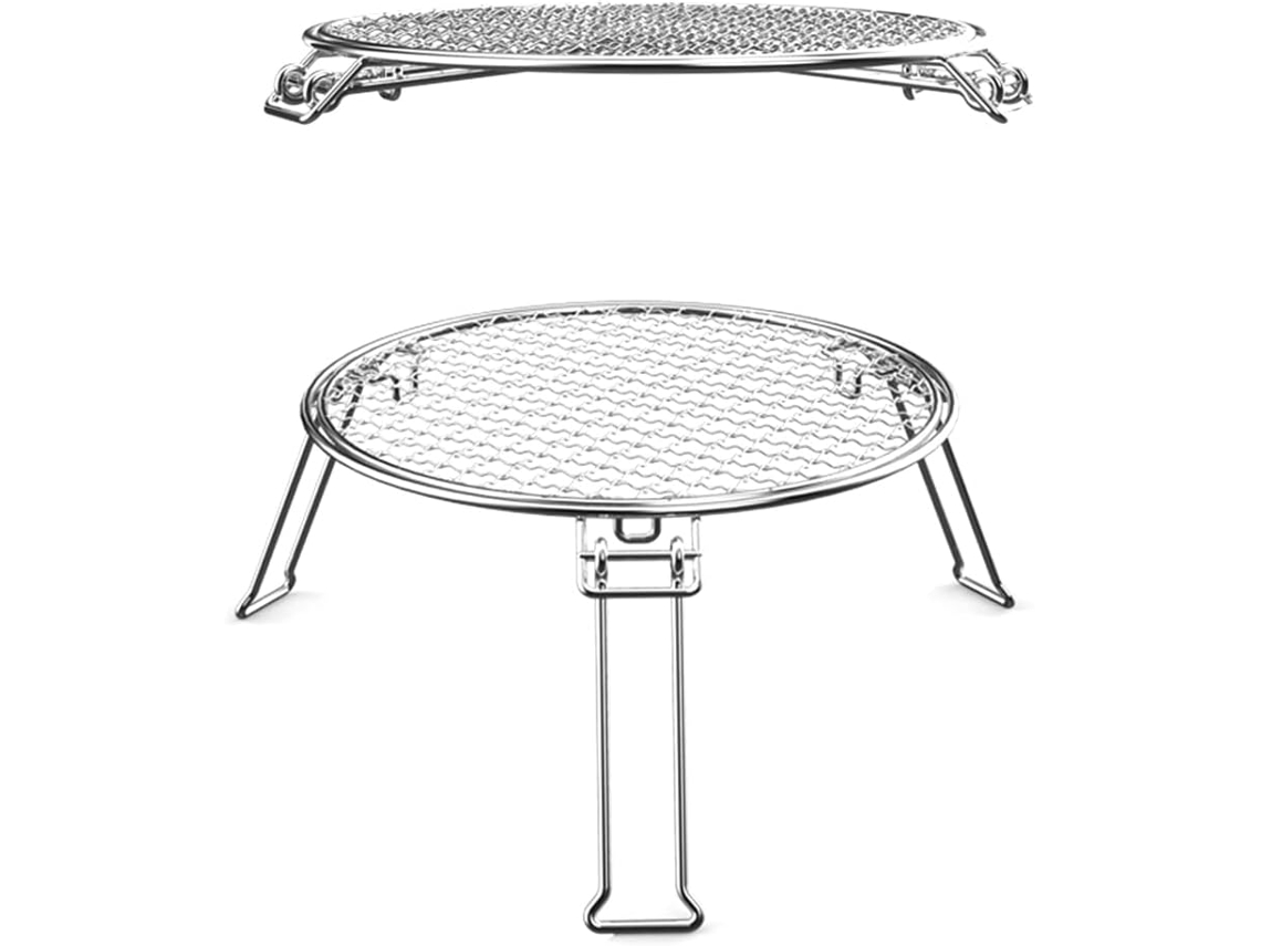 Parrilla circular antiadherente para barbacoas, ideal para pizza y picnics, plegable y portátil. Gokoco