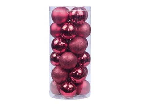 24 piezas de adornos de bolas de Navidad inastillables de 4 cm para la decoración del árbol de Navidad, rosa 4 cm