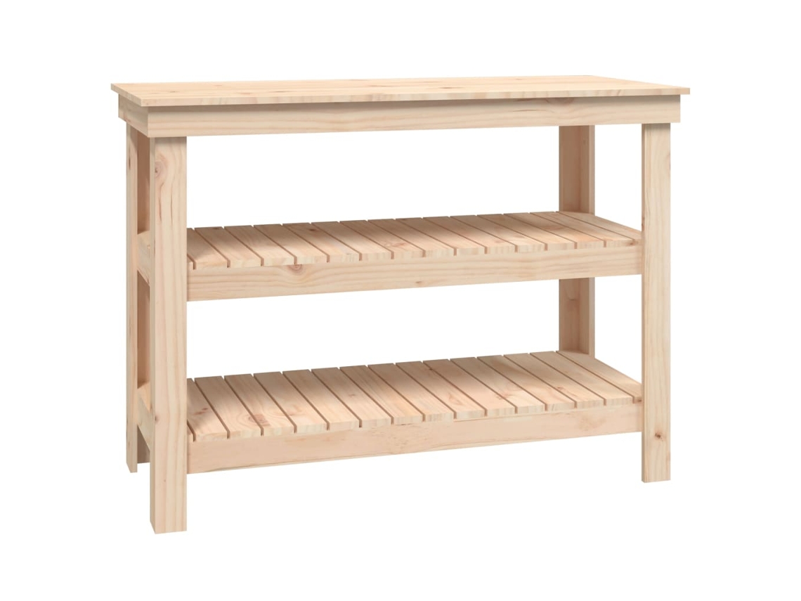 Maison Exclusive - Banco De Trabajo De Madera Maciza De Pino 110,5x50x80 Cm