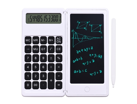 Calculadora plegable y tableta de escritura LCD de 6 pulgadas, panel de dibujo digital, pantalla de 12 dígitos con lápiz óptico, botón de borrado p...