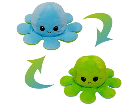 Juguete de Peluche de Felpa Suave Pulpo Para Niños, Compañero Animal, Muñeco Abatible de Doble Cara C