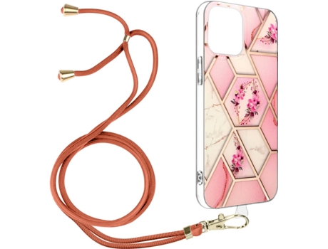 Funda Apple iPhone 12 Pro Max AVIZAR Geométrico con Correa (Rosa)