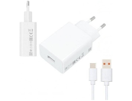 Kit Cargador Turbo Fast Charge Y Cable De Carga Para Xiaomi Pad 5 (33W - 3A - Usb - C - Blanco)