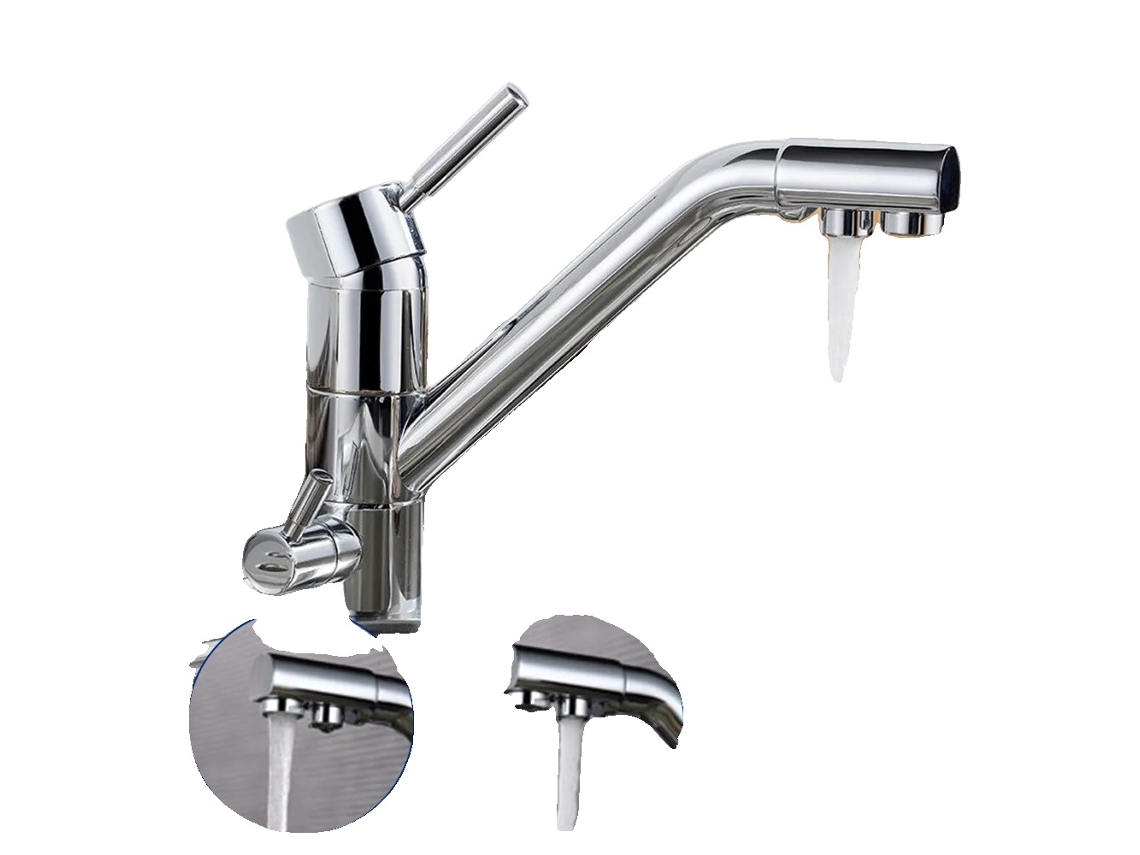 Grifo para lavabo de montaje en cubierta, diseño moderno, blanco (corto)