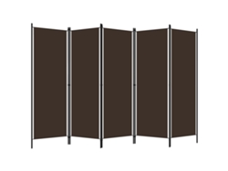 Biombo Divisor | Biombo Separador | Separador De Ambientes De 5 Paneles Marrón 250x180 Cm