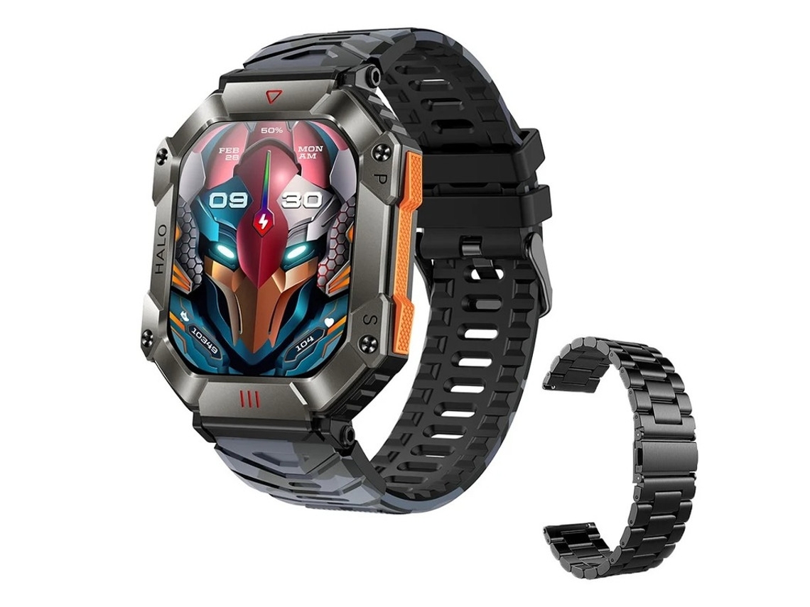 Reloj inteligente con Bluetooth para hombre, pantalla grande de 2,0 pulgadas, brújula, rastreador de actividad física para deportes al aire libre, batería de 650 mAh, tres Yizhood