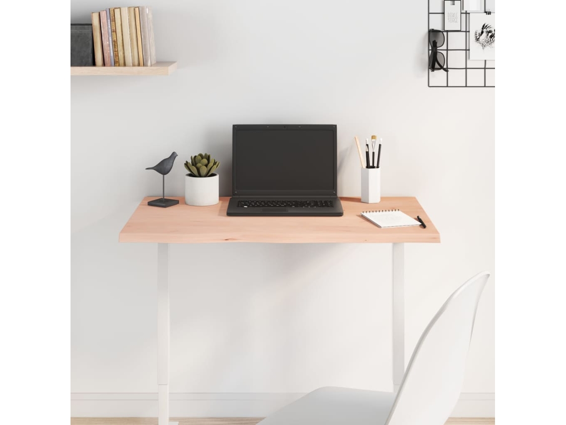 Tablero De Mesa Madera Maciza De Roble Sin Tratar 80x60x2 Cm