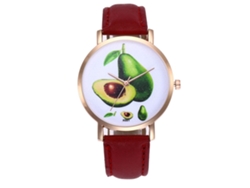 Reloj De Pulsera Sencillo Para Mujer, Estilo Ejecutivo, Con Correa De Piel Sintética Y Movimiento De Cuarzo (rojo).