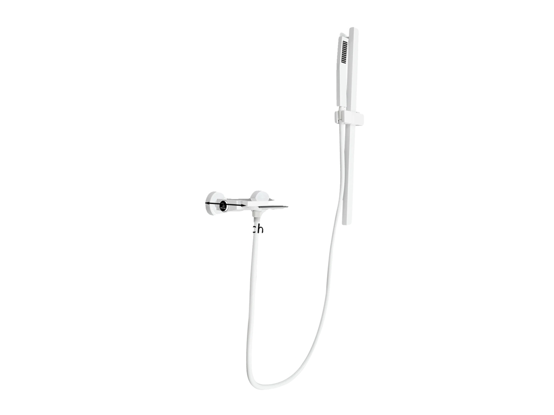 Grifo de bañera, diseño de montaje en pared, ducha de mano incluida, blanco OEM