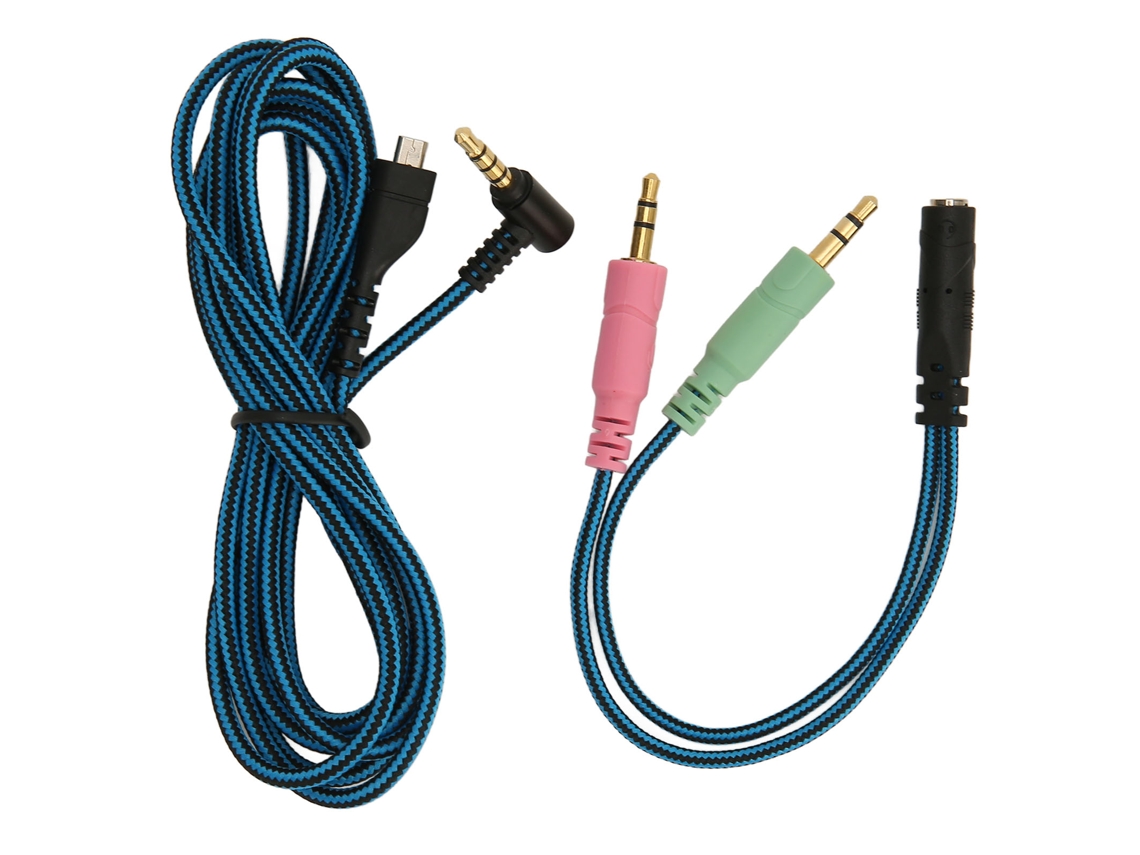 Cable Para Auriculares Con Conector Acodado, Núcleo Ofc Y Adaptador En Y Para Steelseries Arctis 3 5 7 Pro (2 M)