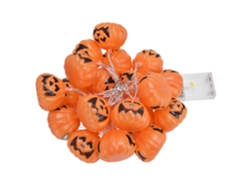 Fio Led Light Abóbora Halloween 20led 3m Modo Duplo Decorativo Interior Exterior Festa
