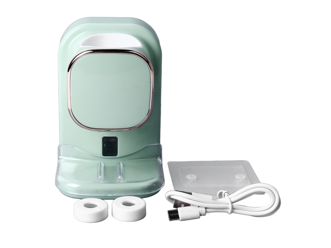 Dispensador de pasta de dientes eléctrico de pared con USB para niños - Verde
