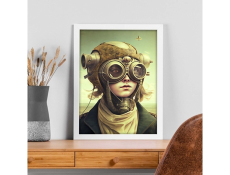 NACNIC Poster Complejo En Estilo Surrealismo Cinematográfico Ilustraciones Y Grabados De Historieta Abstracta Y Artística A4 Marcos Negros