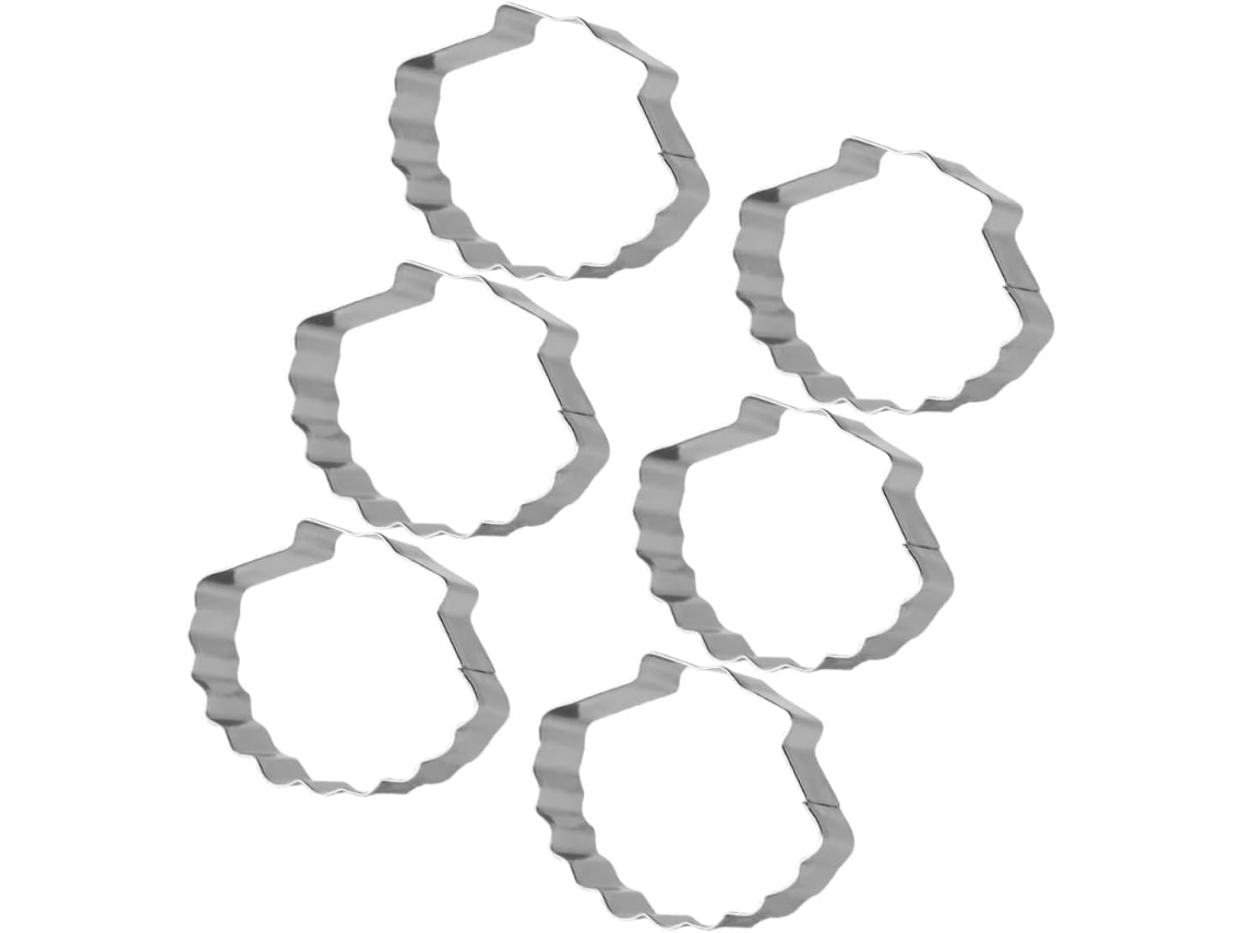 Diseño De Concha, Juego De 6 Cortadores De Galletas De Acero Inoxidable Con Forma De Concha.