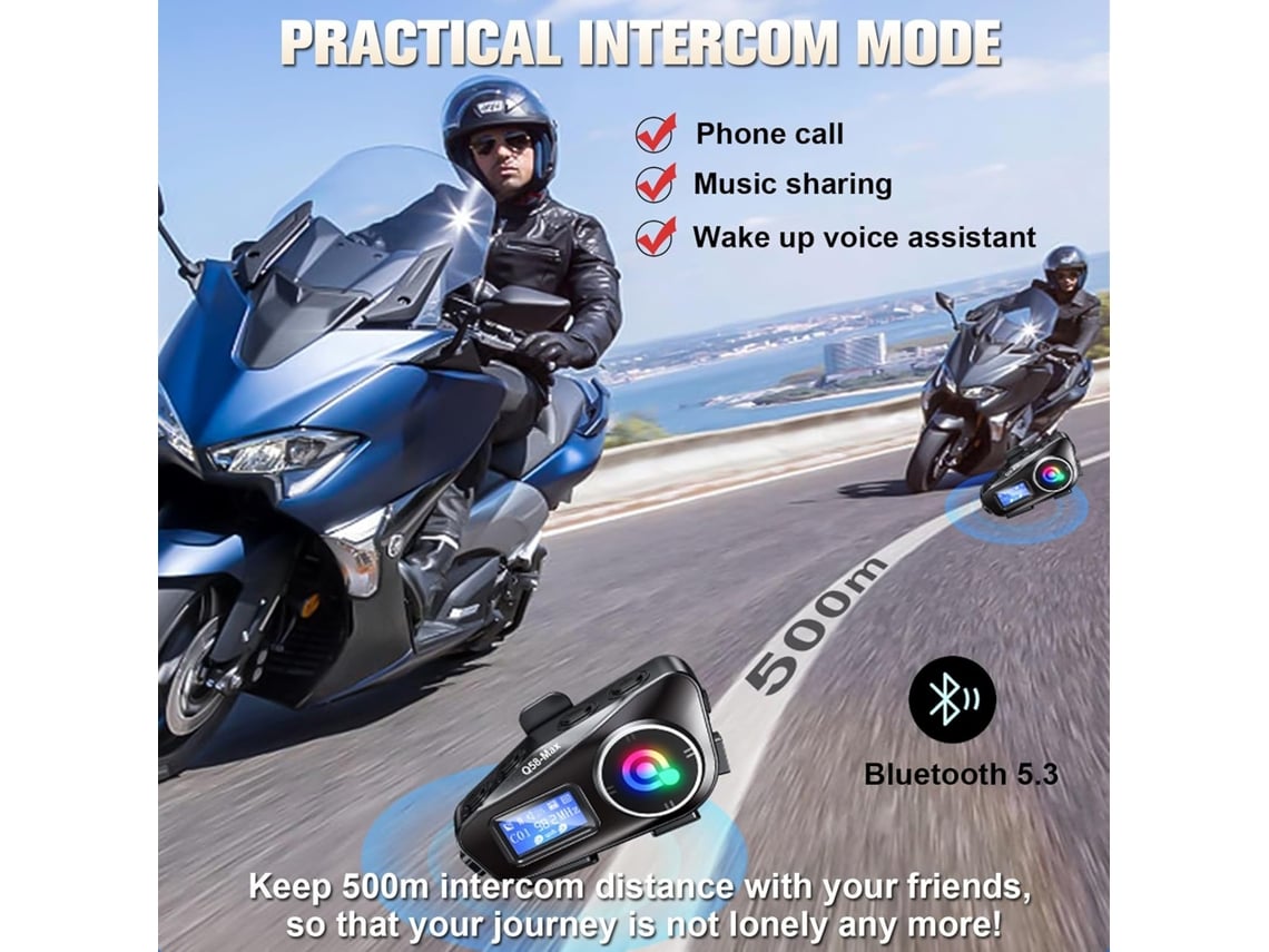 Intercomunicador Bluetooth Para Casco De Motocicleta Con Micrófono