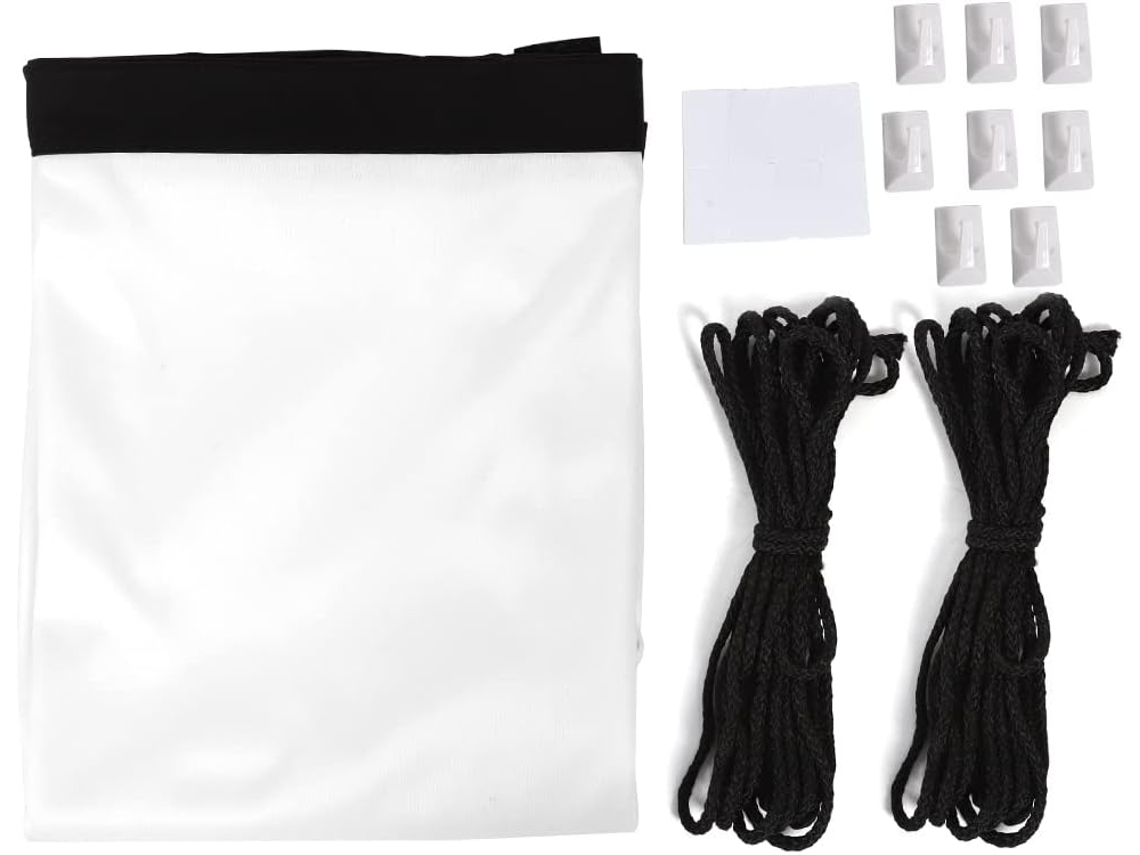 Pantalla De Proyección De 100 Pulgadas, Formato 4:3, Poliuretano Reforzado, Portátil, Blanca, Ideal