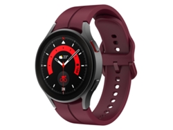 Bracelete Para Samsung Galaxy Watch 5 (40mm/44mm) - Silicone - Fivela Colorida - Vermelho Vinho