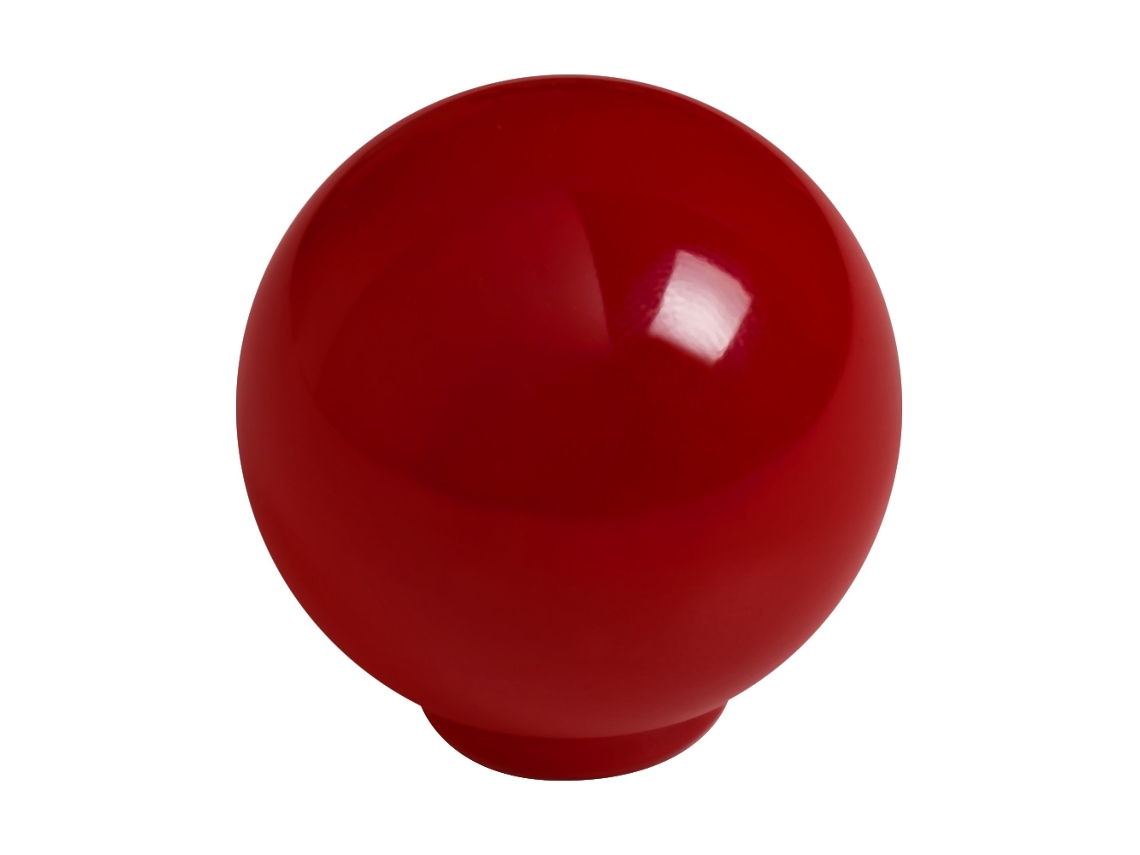 Pomo Esférico Para Muebles De Abs 34 Mm De Diámetro Rojo Brillante Paquete De 50 Piezas