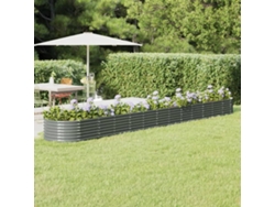 Jardinera elevada de 512 x 80 x 36 cm, acero con recubrimiento en polvo gris, DKD Home Decor