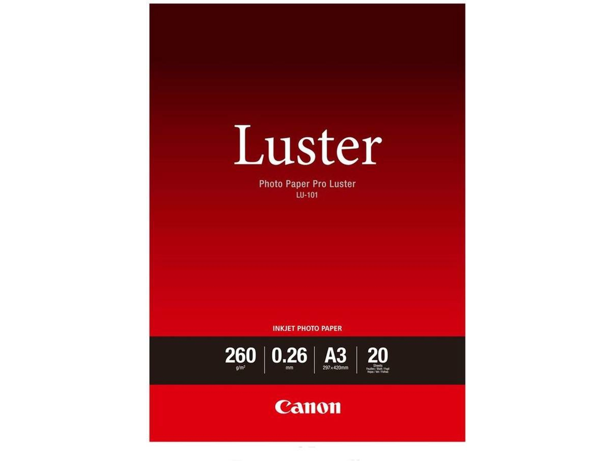 Papel Fotográfico CANON Pro Luster LU-101 - 6211B026 (A2 , 25 Hojas, Lustre)