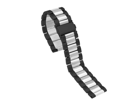 Correa Acero Inoxidável Adaptable Negro y Plata para Amazfit Gtr 42Mm