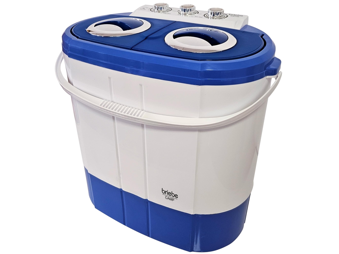 Mini Lavadora Centrifugadora Portátil, 3kg Lavado, 2 Compartimentos, Programa Lavado 15m Briebe Wm1140 Blanco/gris