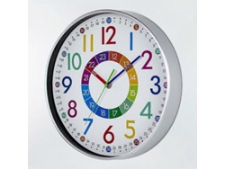 Reloj de pared silencioso GOKOCO de 30 cm para aulas y habitaciones infantiles.