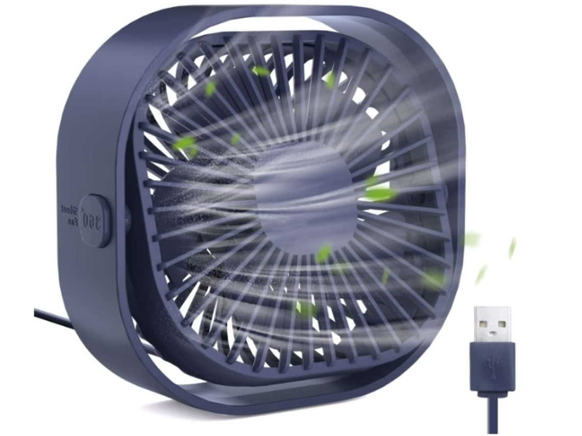 Usb | Oficina - Ventilador De Escritorio Usb De 5 W Y Bajo Nivel De Ruido, Con 13 Cm De Diámetro. Su Tamaño Compacto Lo Hace Ligero Y Fácil