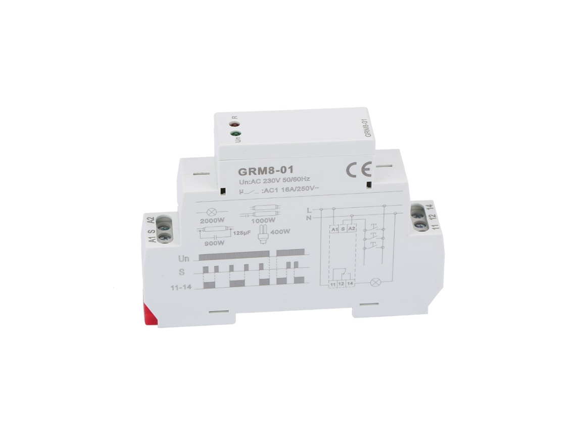 Relé De Impulso Eléctronico Grm8-01 Relé De Retención Memoria Din Rail Ac 230v