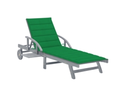 Tumbona Lounger de Jardín con Cojín Madera de Acacia Maciza