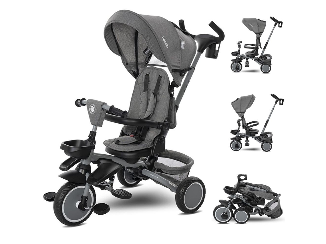Triciclo De Plegado Compacto Freccia Con Asiento Giratorio 360° Hasta 25 Kg De Lorelli - Grey