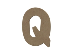 Letra Q mayúscula de madera MDF para decoración - 8 cm