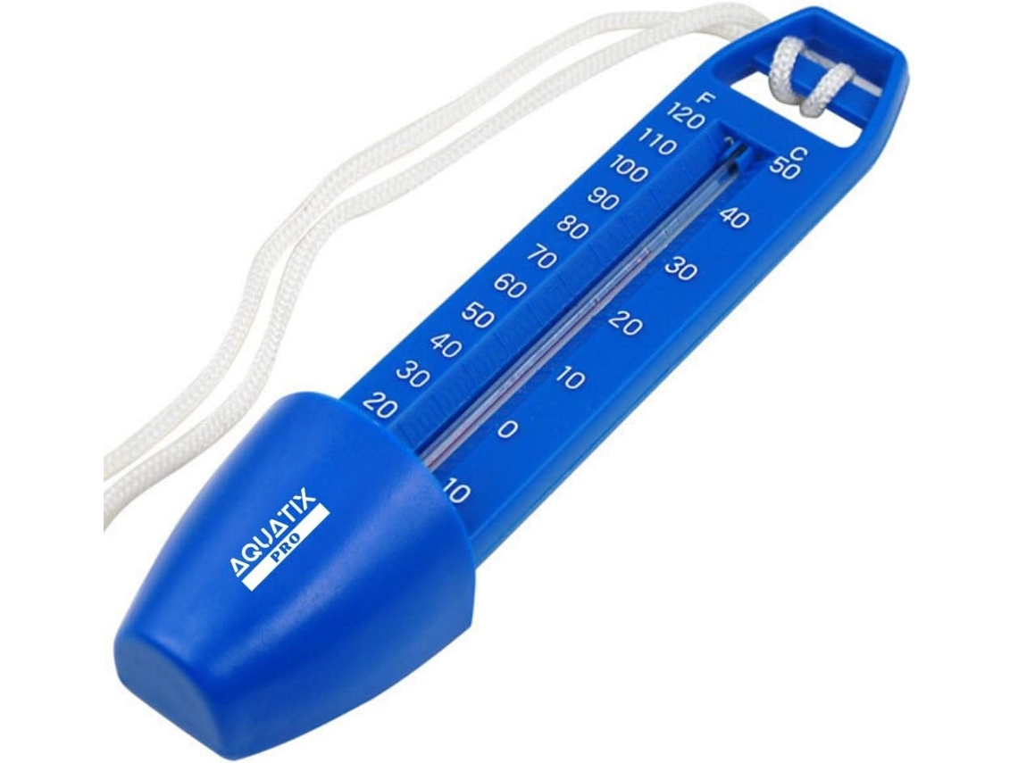 JILLIOPER Termómetro para Piscina Grande Aquatix Pro con Cordón, Bolsillo Integrado y Resistente a Golpes, Ideal para Piscinas Exteriores/Interiores, Spas, Jacu