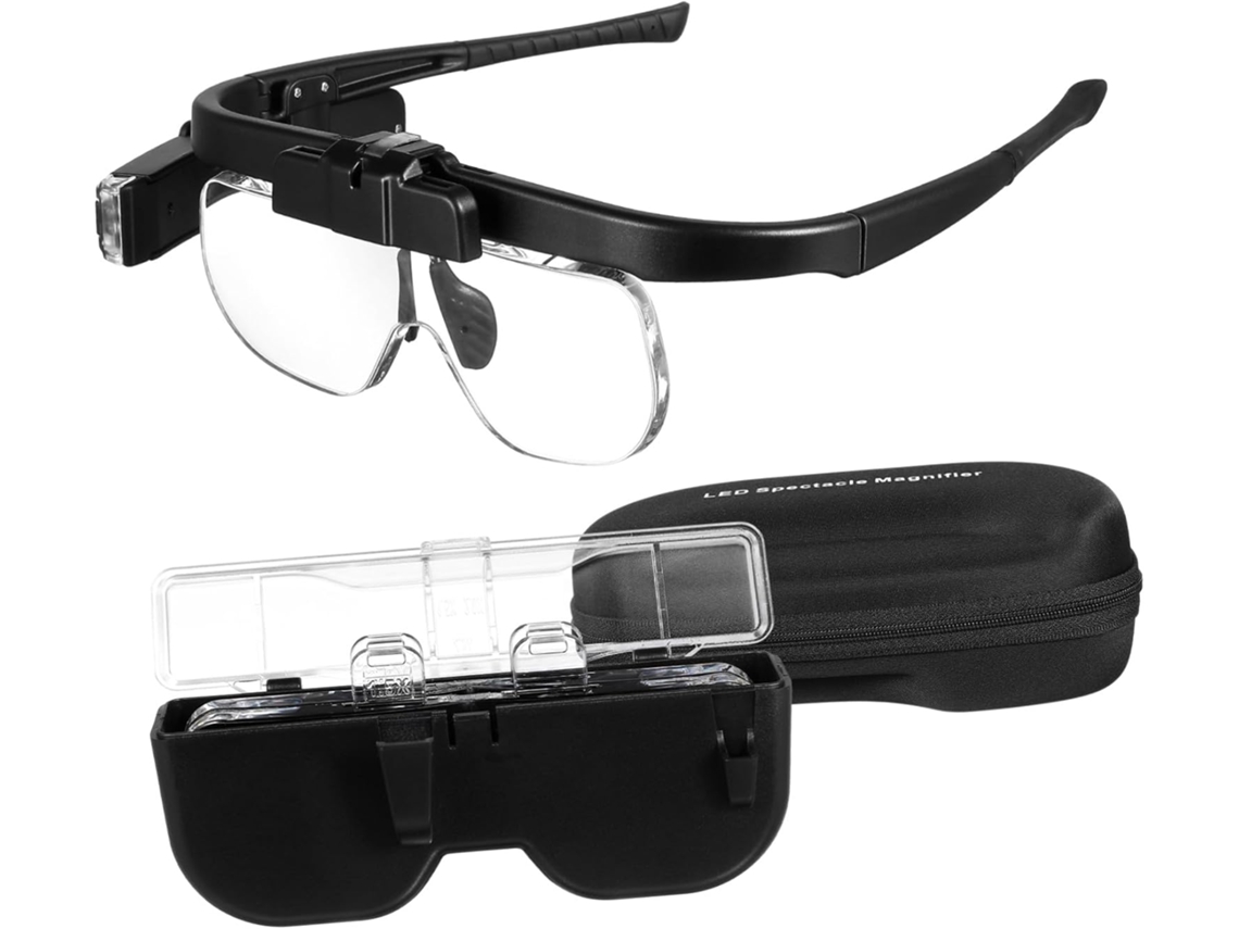 Lupa Con Luz Led Recargable Por Usb, Aumento Ajustable Y Lentes Gruesas.
