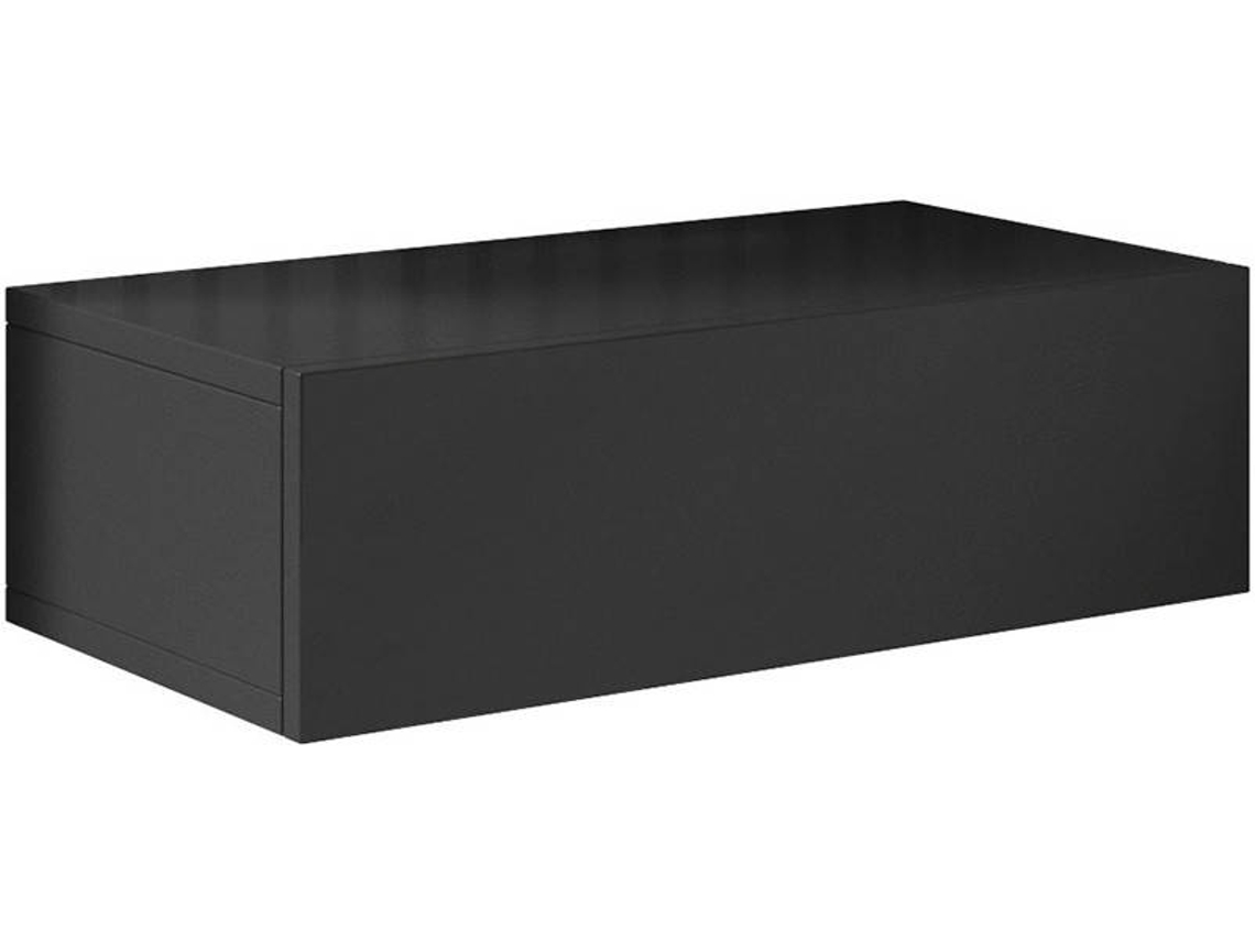 Mesita de Noche MÓVEIS BONITOS Europa (Negro - Melamina - 46x34x15 cm)