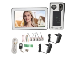 Timbres de intercomunicación Wifi de 10 pulgadas con huella dactilar, tarjeta IC, sistema de control de acceso con videoportero, desbloqueo por aplicación remota, enchufe de 100-240 V