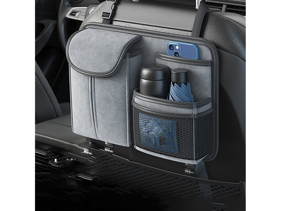 Bolsa de almacenamiento para asiento de coche, gris, bolsa de almacenamiento para colgar en el coche, bolsa de almacenamiento para colgar en el coche