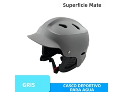 Casco de seguridad ajustable para deportes acuáticos, apto para kayak y esquí acuático. Mdug (gris mate).