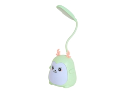 Lámpara de oficina infantil 2026 con cuello de cisne, recargable por USB, 3 niveles de intensidad, luz nocturna verde.